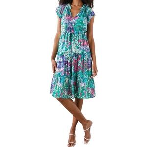 Rails Juni dress in Gardenia Floral tiered ruffle size L excellent condition